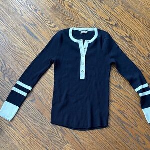 Faherty Navy and Cream  Women's Sweater